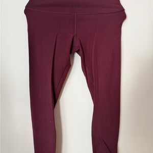 Lululemon Align Crop Leggings Size 10 Burgundy High Rise Yoga Pants